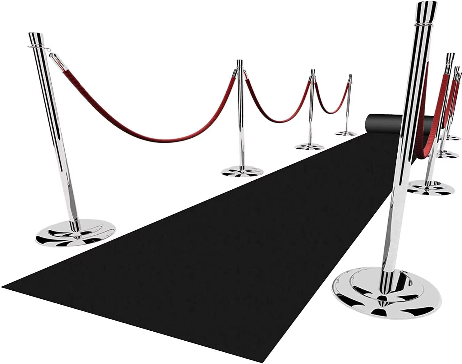 Tapis noir antidérapant pour allée, adapté aux cérémonies de mariage, fêtes, décorations de banquet,