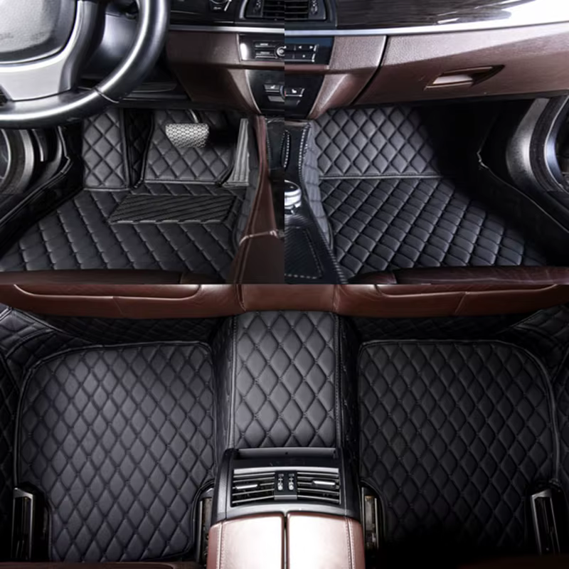 Tapis de sol de voiture personnalisé en cuir Él, intérieur automatique, détails, accessoires, tapis,