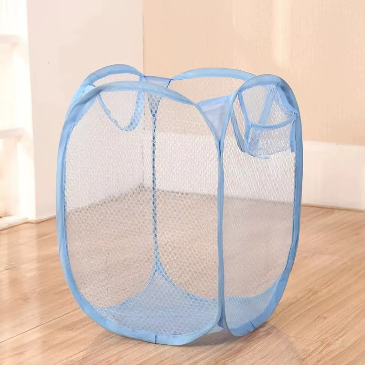 Panier de rangement de linge domestique pliant, panier de rangement de vêtements sales en maille, sa