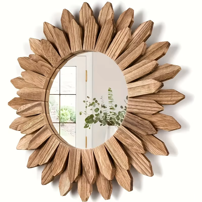 Miroir décoratif tournesol, miroir mural, miroir décoratif en bois, décoration murale de salon de ch