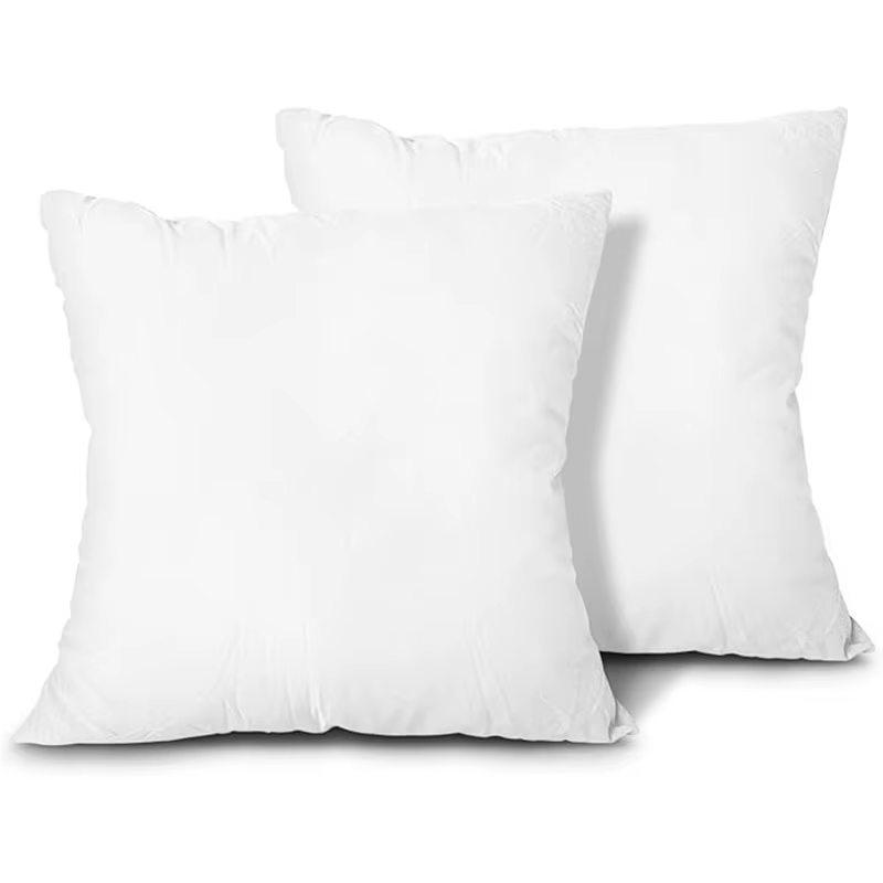 4 ou 2 pièces ensemble coussin noyau confort literie 18x18 pouces jeter oreiller blanc doux oreiller