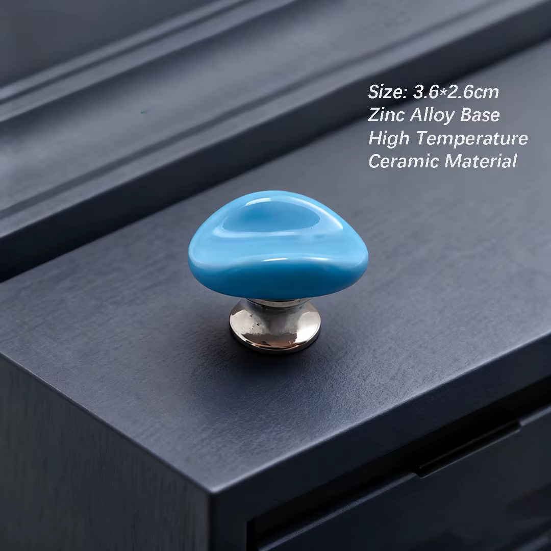 Poignées de porte en céramique bleues, poignées de meubles, pour armoire de cuisine, tiroir, placard