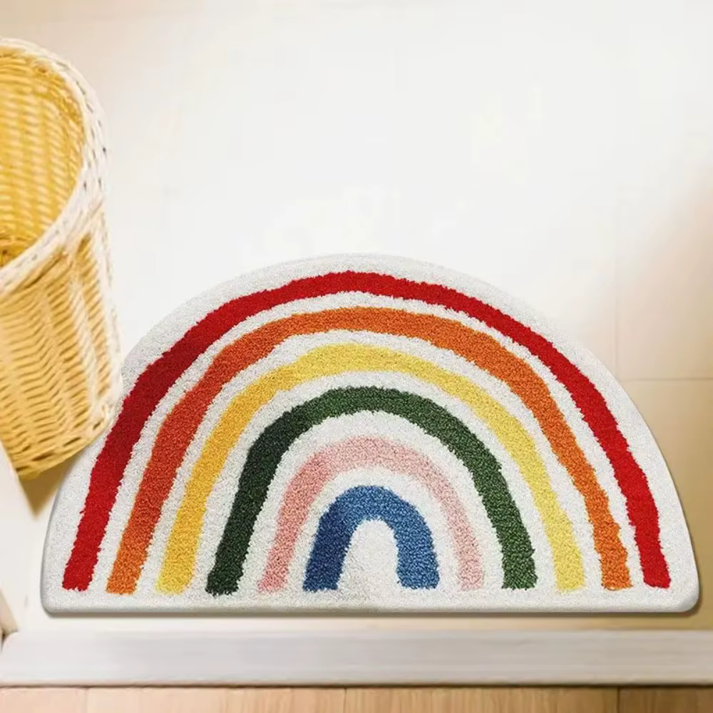 Tapis arc-en-ciel moderne VIKAMA, une décoration chaleureuse et élégante pour la maison, un tapis d'