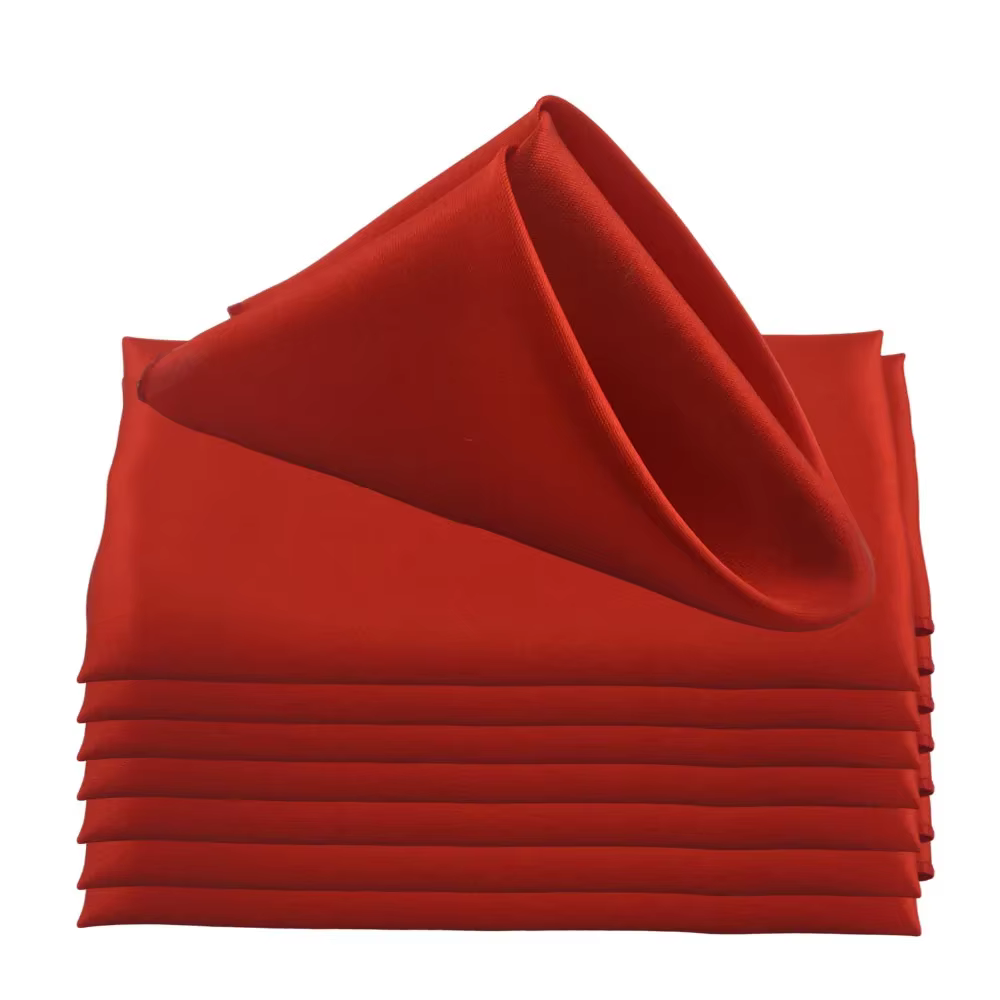 Serviettes en Satin 45x45cm pour décoration de Table de mariage, 24 pièces, mouchoir doux, noël, ann