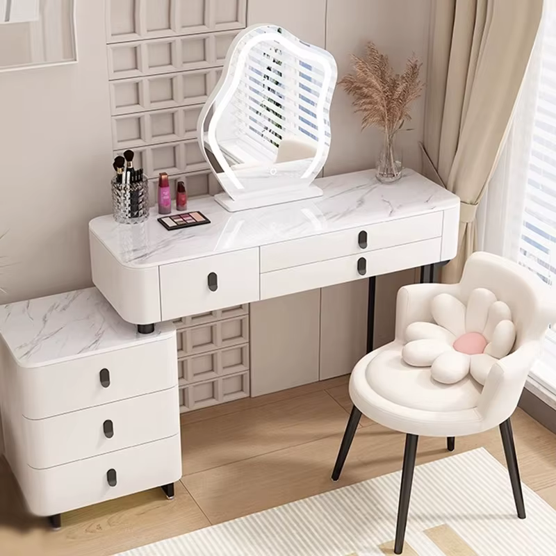 Coiffeuse lumineuse moderne princesse prix raisonnable chambre coiffeuse blanche tiroirs mode Pentea