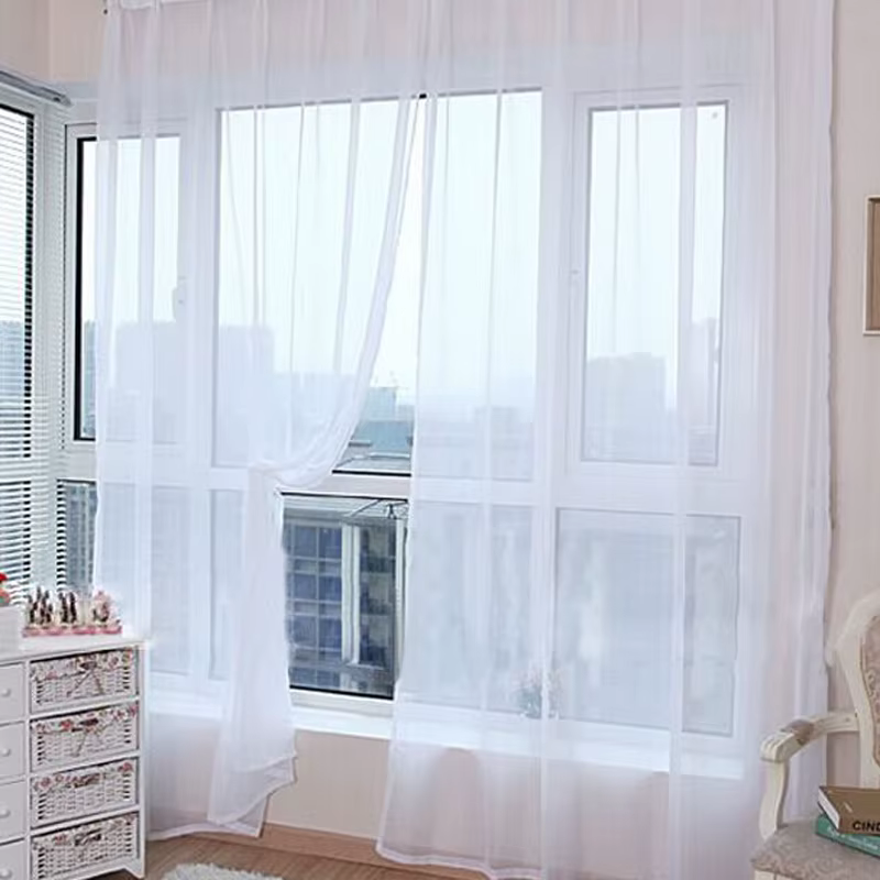Rideaux en Tulle solide de Style européen pour salon chambre rideau Transparent moderne rideaux tran