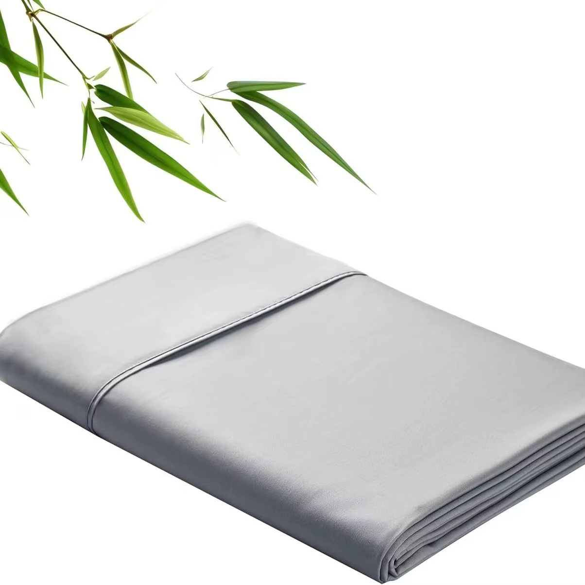 Drap plat 100 % fibre de bambou, tailles Twin, Queen, King, couleur unie, antibactérien, rafraîchiss
