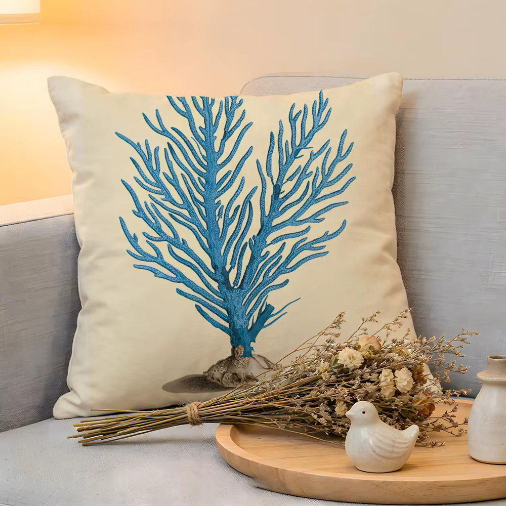 Housse de coussin en lin, housse décorative douce et respectueuse de la peau pour canapé, décoration