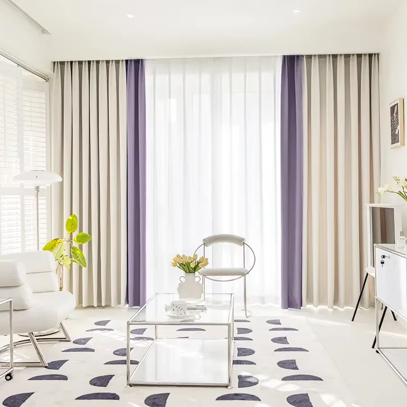 Rideaux épais en crème à haute ombrage, pour salon, salle à manger, chambre à coucher, motif à chevr