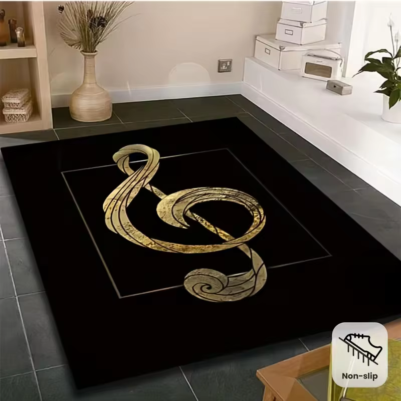 Tapis décoratif de style vintage pour salon, tapis à motif tambour pour table basse de baie vitrée, 