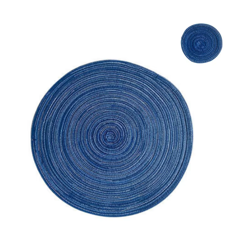 Ensemble de sets de table tissés vert sauge et sous-verres en rotin – Options 1/4/6, antidérapants e