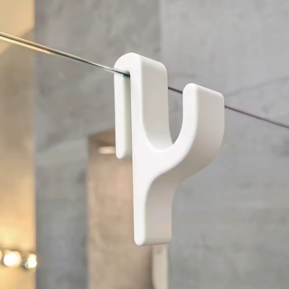 Crochet de salle de bain pour porte en verre sans cadre, crochet de douche imprimé en 3D, adapté aux