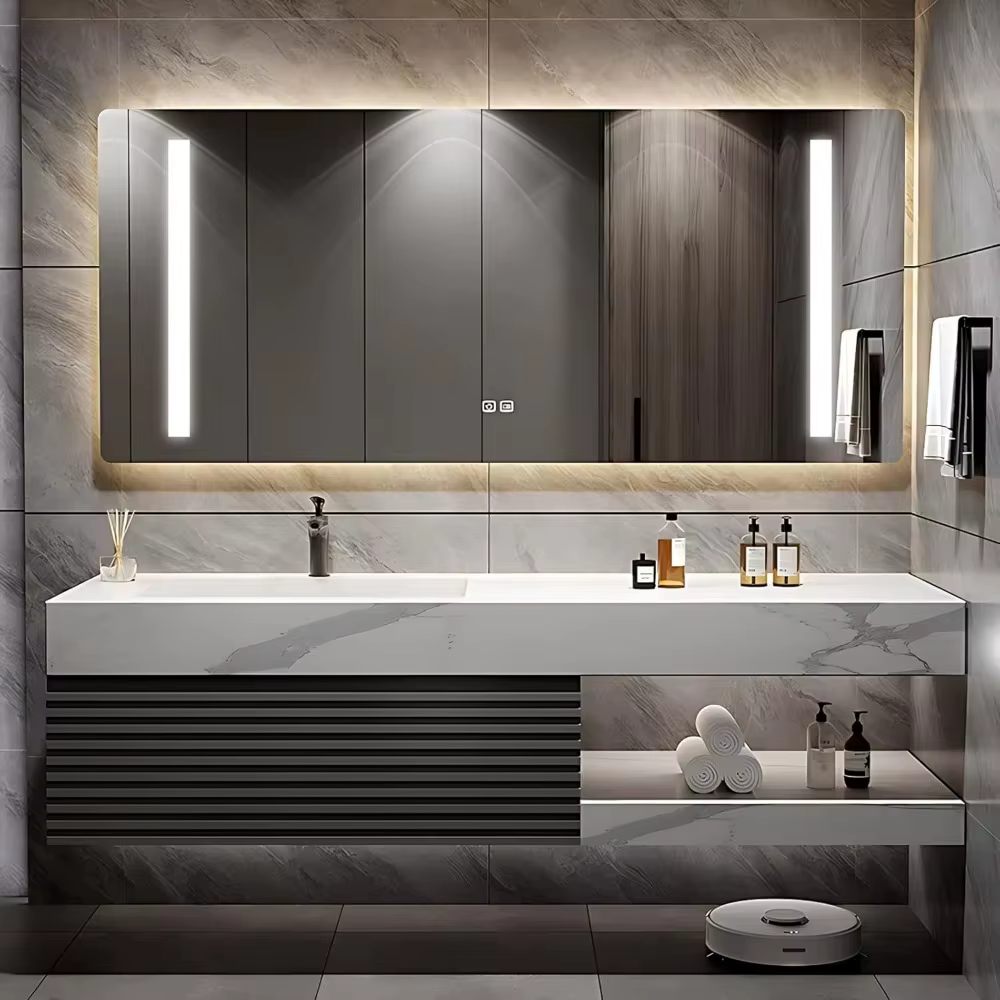 Meuble De Salle De Bain Sous Lavabo Avec Tiroir Meuble De Salle De Bain En Bois Massif, Meuble Sous-