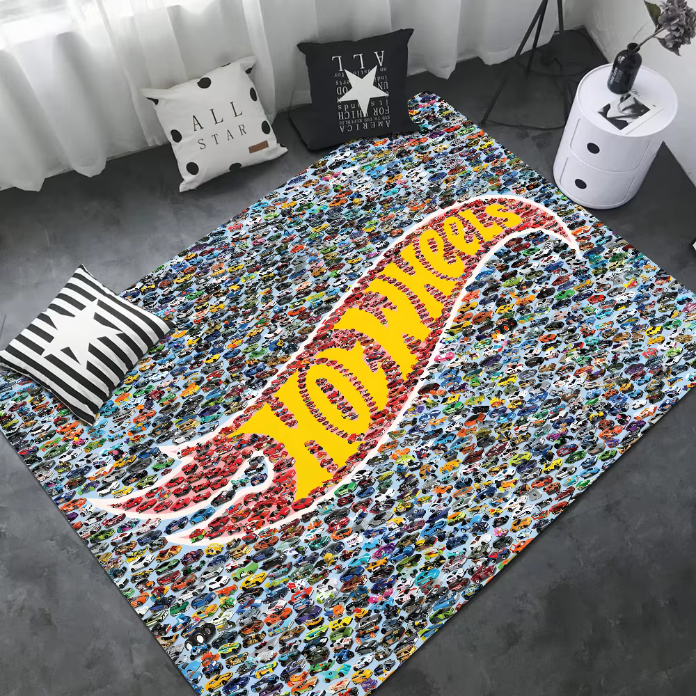 Hot Wheels – tapis de porte antidérapant pour chambre d'enfants, décoration de chambre à coucher, ba