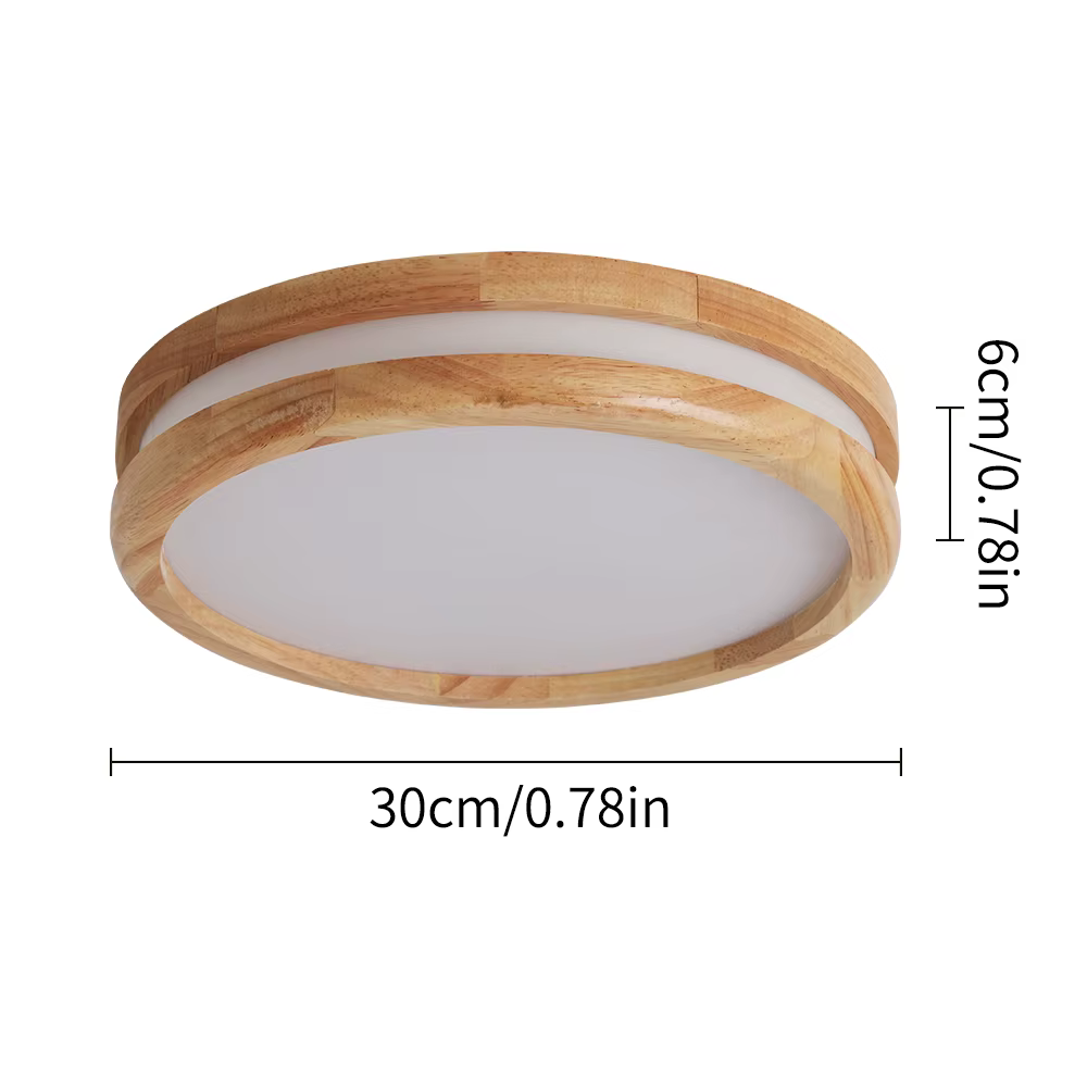 Plafonnier LED en Bois au Design Moderne et Minimaliste, Luminaire Décoratif de Plafond, Idéal pour 
