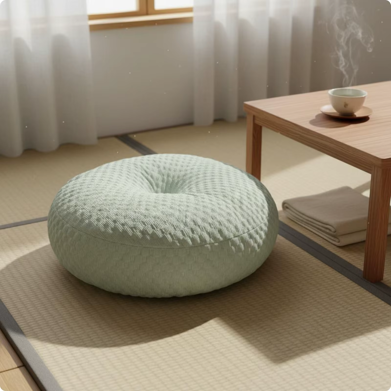 Coussin de sol Tatami rafraîchissant, coussin Tatami rond, oreiller de sol japonais, décoration de m