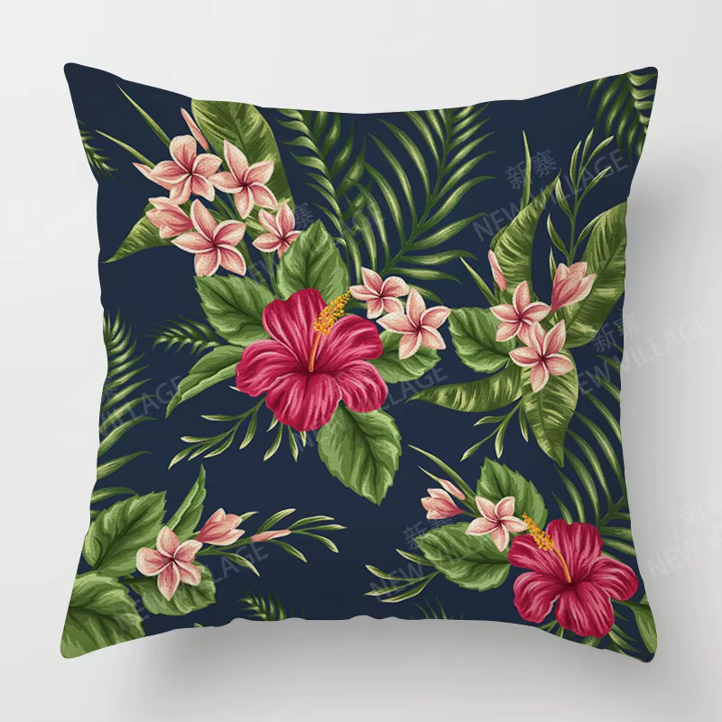 Juste de coussin décorative pour la maison et le salon, taie d'oreiller décorative, décor de feuille