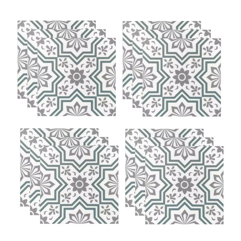 Autocollants muraux auto-adhésifs amovibles pour carrelage de salle de bain, 12 pièces, noirs