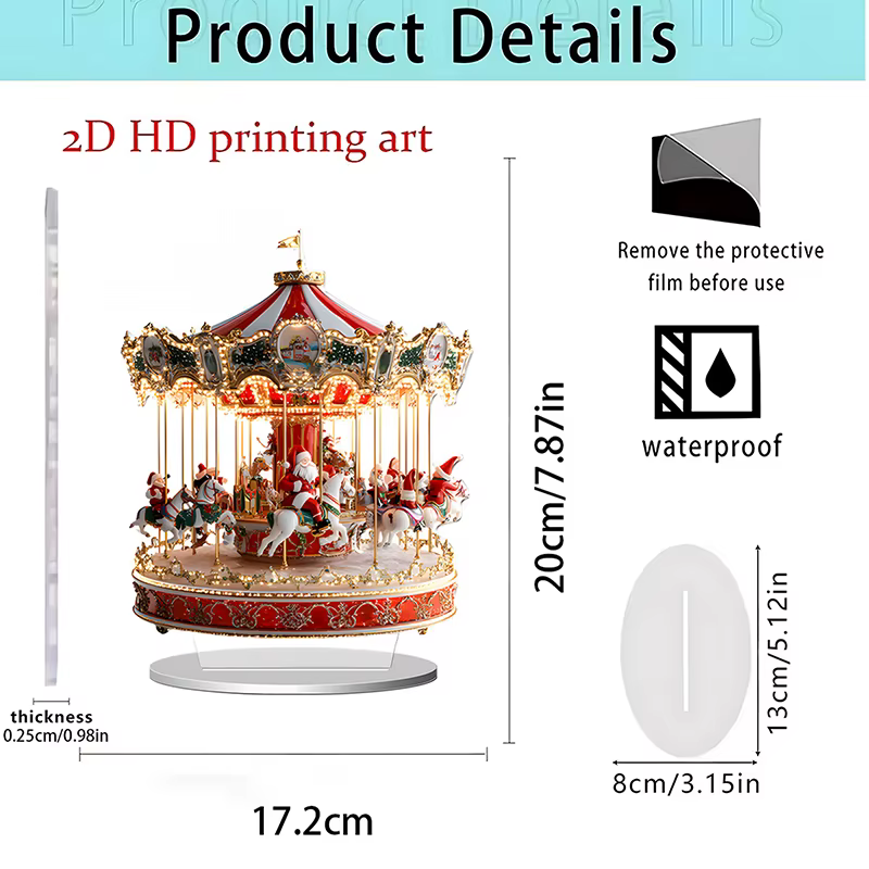 Grande roue de noël, décoration de vacances, ornements en acrylique pour la maison, ornements décora