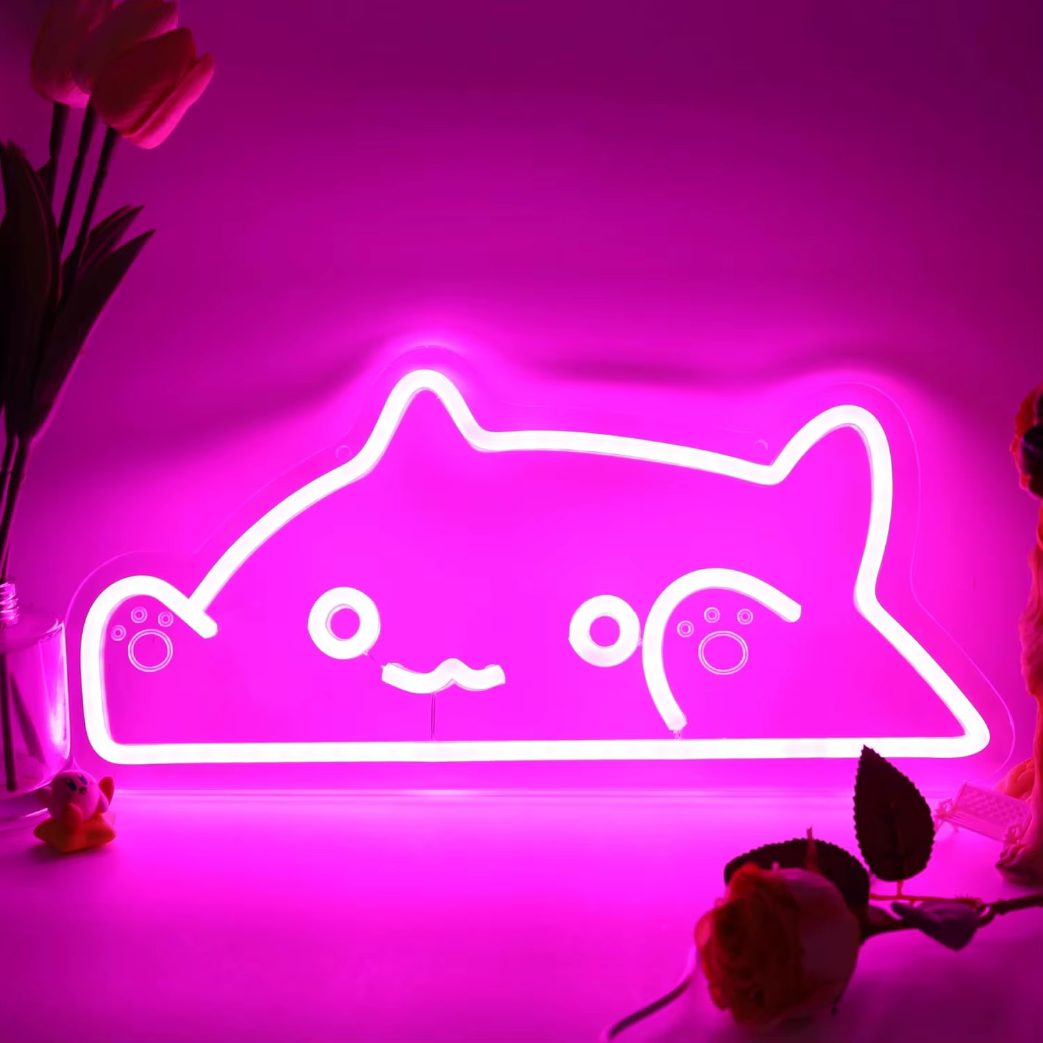 Enseigne murale au néon chat, pour chambre à coucher, café, café, Streaming en direct, décor de sall