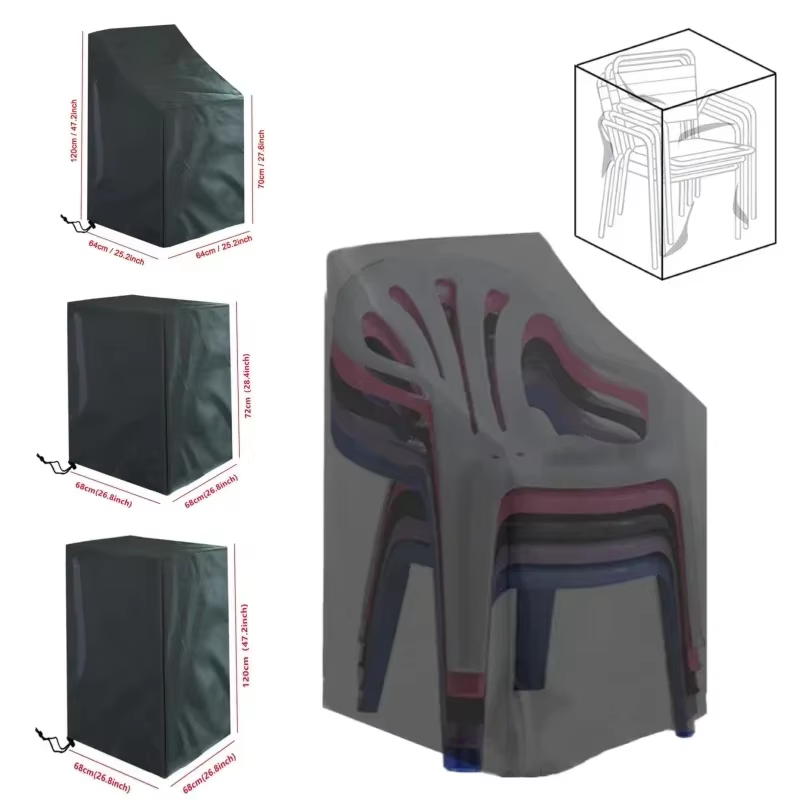 Housse anti-poussière pour chaise empilée, 1 pièce, sac de rangement, protection de meubles de jardi