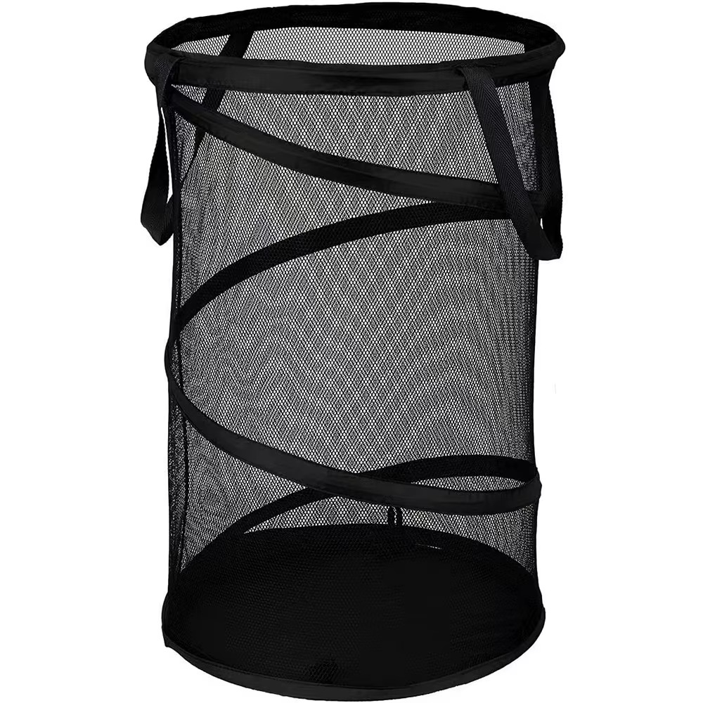Panier de tri de linge sale pliant, grand sac de rangement de fil en maille, seau à cadre, organisat