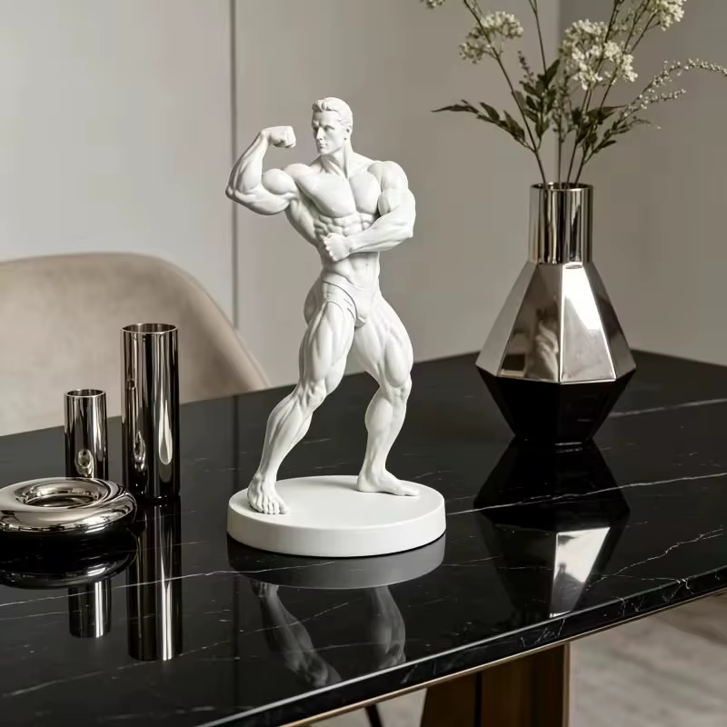 Nouvelle sculpture de fitness 3D imprimée : Affirmez la puissance et la beauté du fitness – Décorati