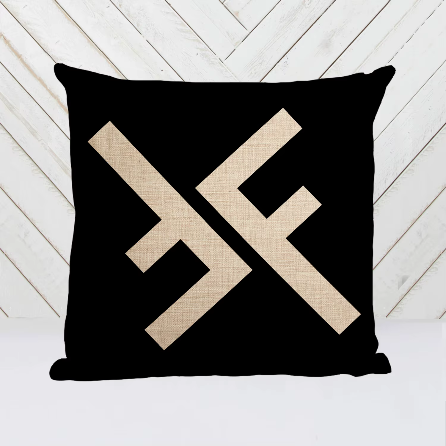Housse de coussin F, taie d'oreiller luxueuse avec logo en treillis de dessin animé géométrique, art