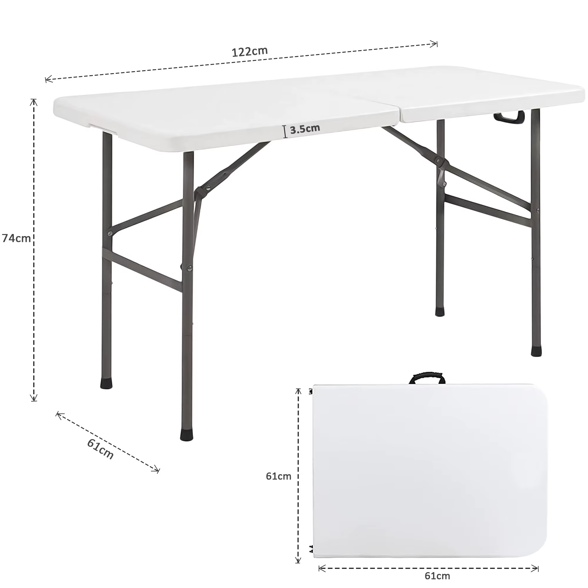 Table à manger de jardin pliable et Portable de 4/6 pieds, table pliante robuste pour salle à manger