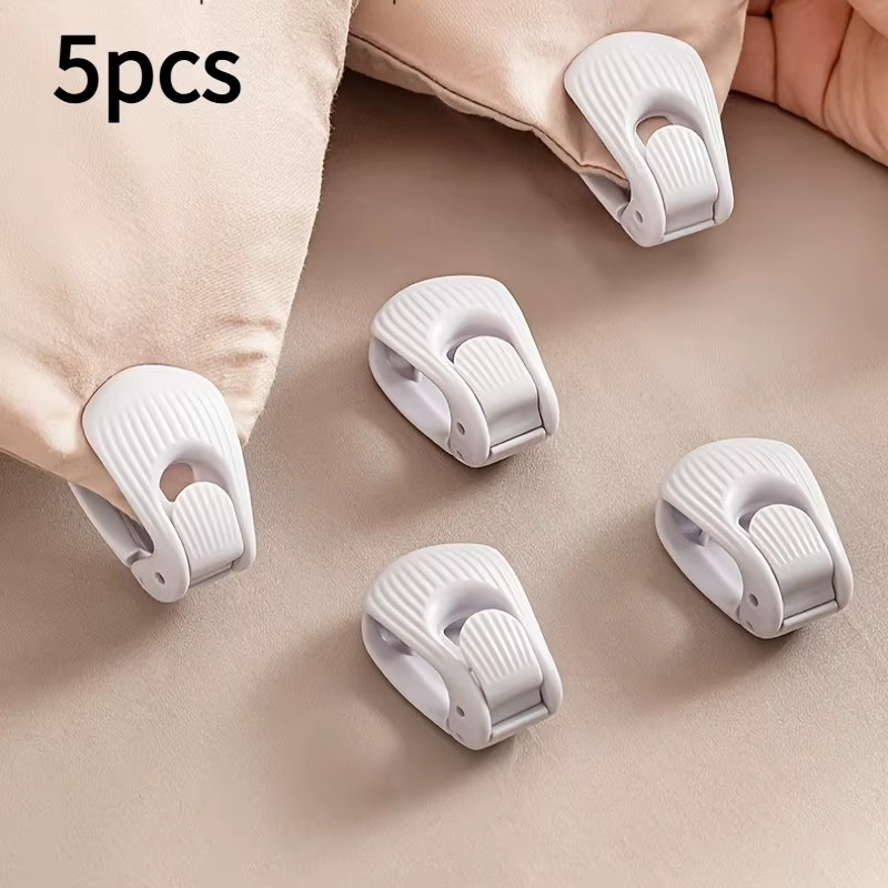 5 pinces à draps de lit - Pinces à draps en nylon transparent antidérapantes réglables dans les deux