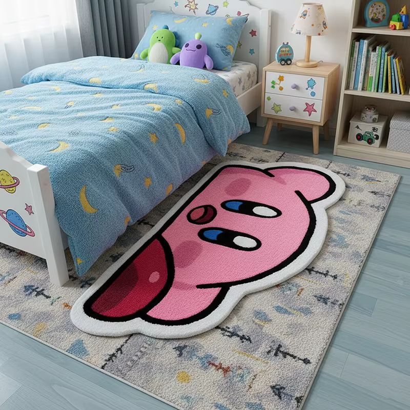 Kirby Star – tapis en cachemire pour salon, chambre à coucher, chevet, tapis décoratif antidérapant,