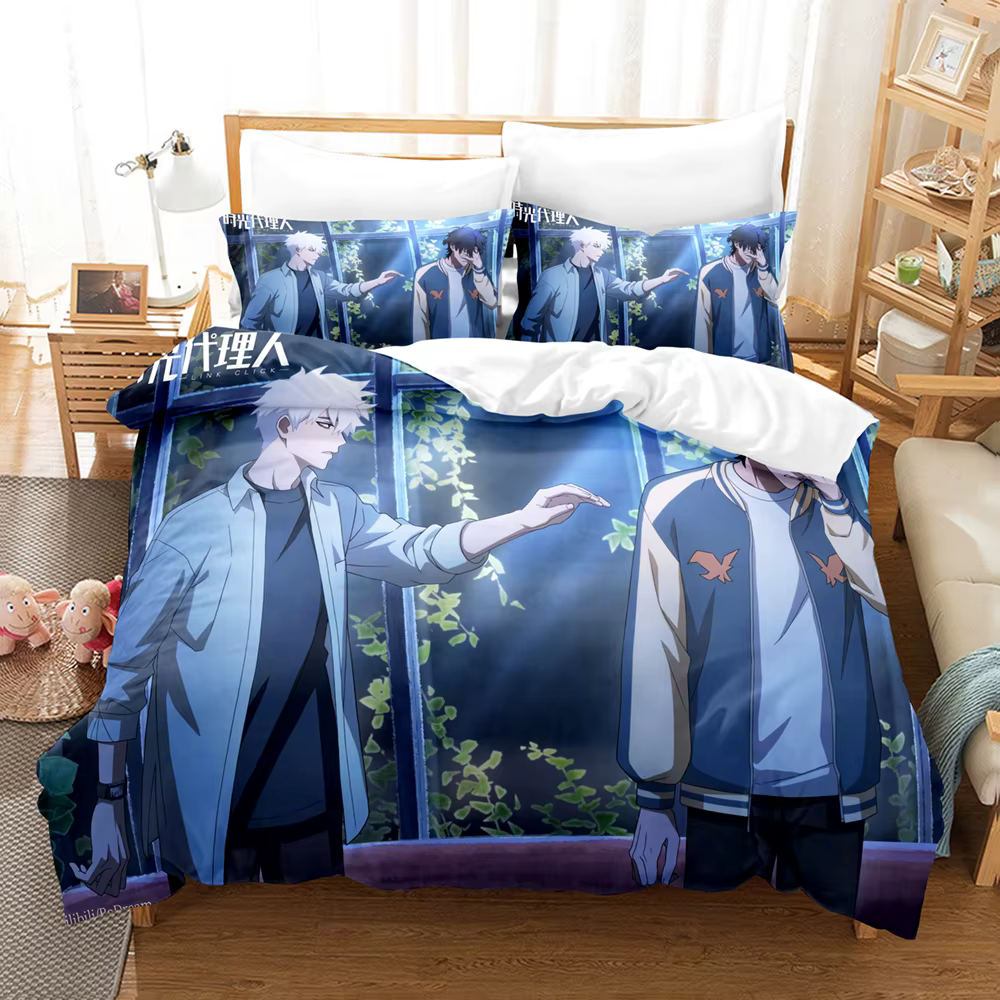Parure de lit 3D Anime The Link Click, housse de couette avec taie d'oreiller, double, Queen, King, 