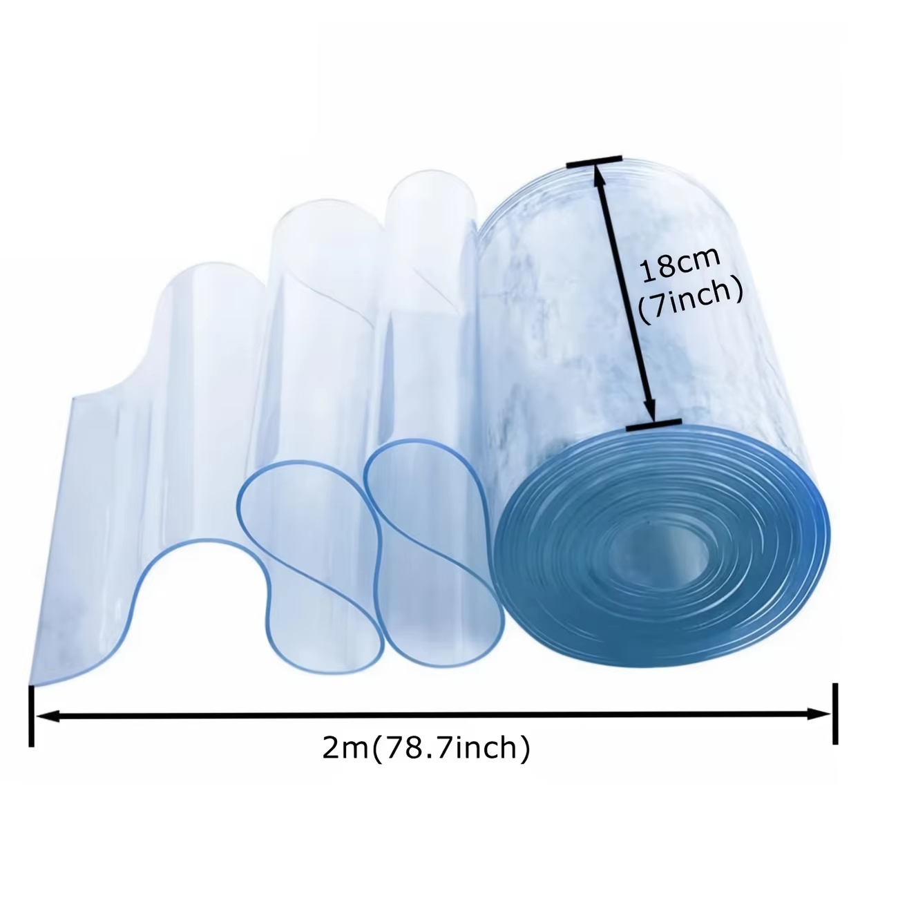 Bande de rideau souple en PVC de 2 m, coupe-vent, transparente, pour porte, cuisine, armoire, rideau