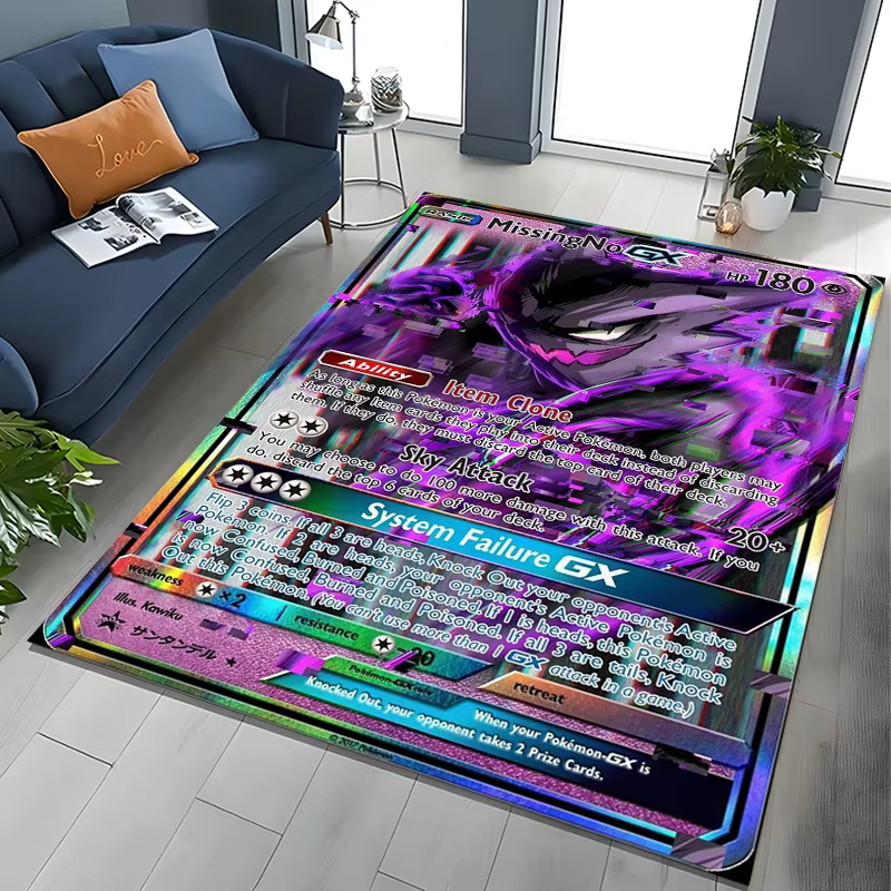 Tapis de sol Gengar Pokémon pour salon, décoration intérieure, canapé, table, tapis pour enfant, ant