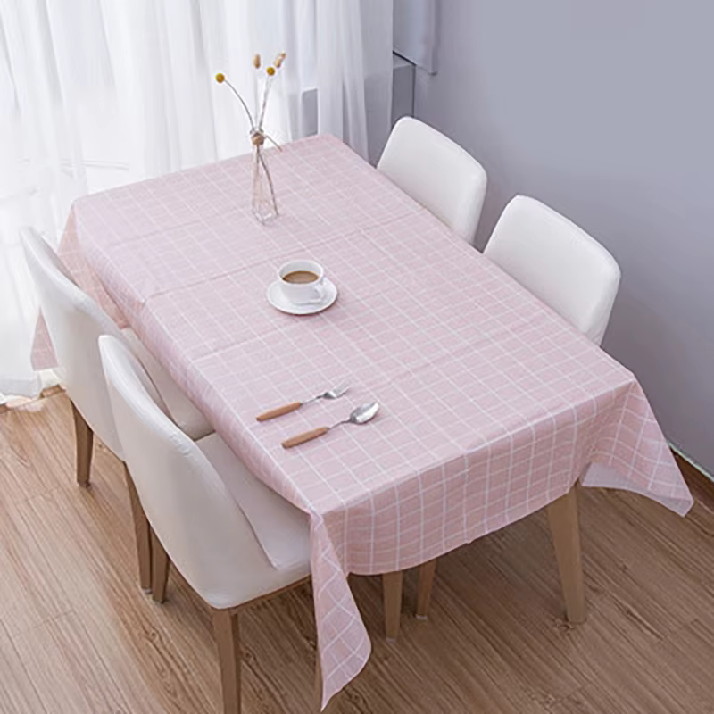 Nappe imperméable à l'huile PEVA 137x90cm, couverture de Table à motif écossais pour fête, tissu de 