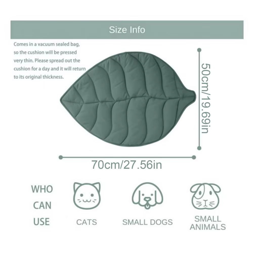 Tapis rafraîchissant pour chien et chat, en forme de feuilles, couverture de lit antidérapante, port