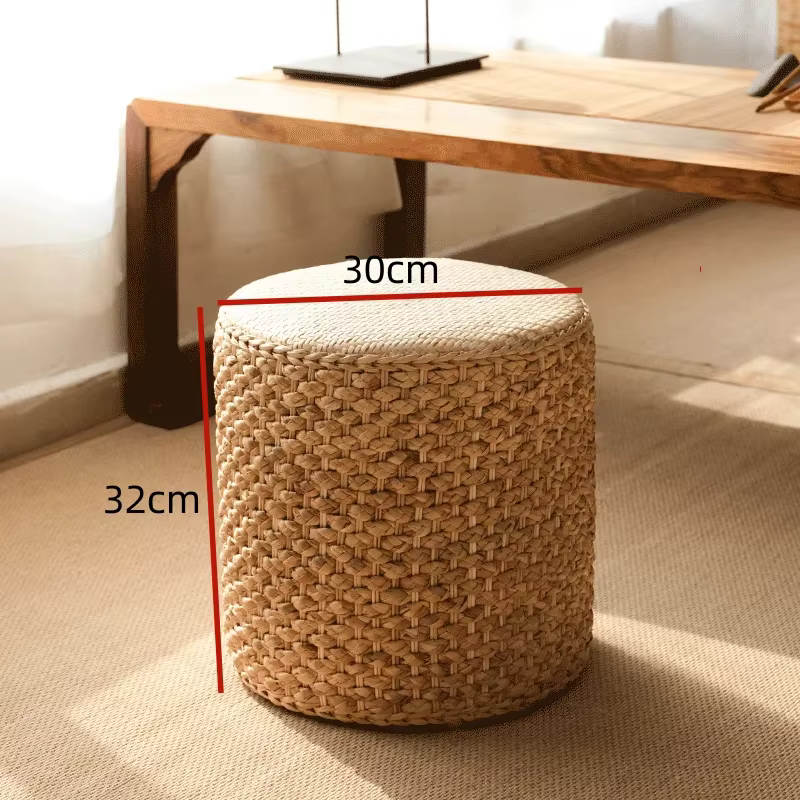 Tatami japonais tissé à la main, futon de sol, tabouret de sol, balcon extérieur, loisirs, assis, je