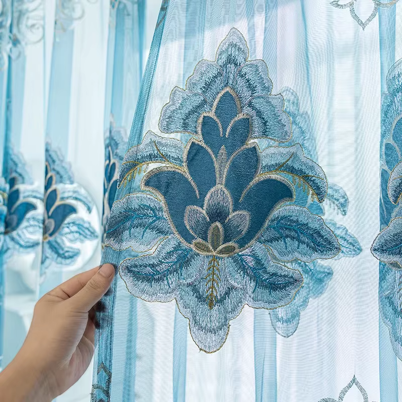 Rideaux européens haut de gamme pour fenêtres de salon, rideau de fenêtre brodé fini, Chenille, ombr