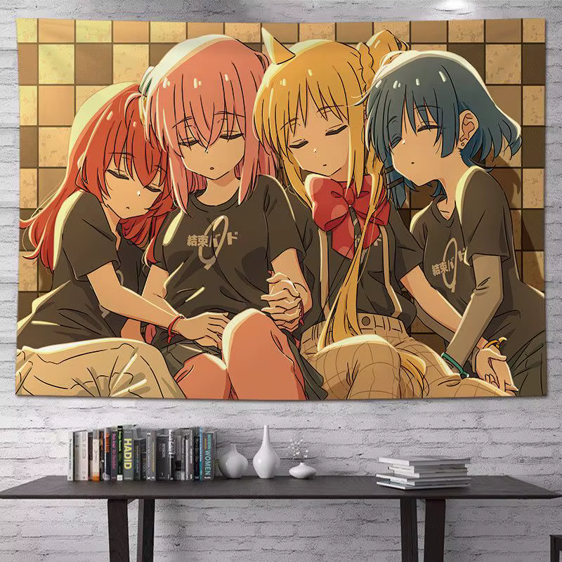 VIKAMA Tapisserie murale de dessin animé japonais pour salon, chambre à coucher, salle d'e-sport, dé