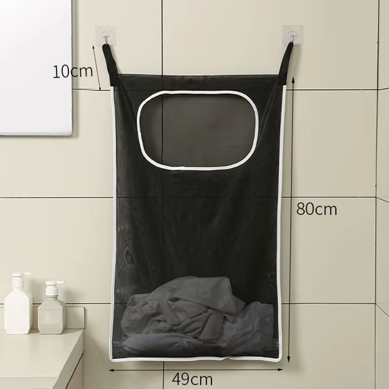 Panier à linge suspendu au-dessus de la porte, organisateur mural de rangement pour vêtements sales 