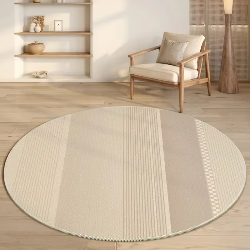 Tapis de Style moderne pour chambre à coucher, décoration de salon minimaliste, rond, antidérapant, 