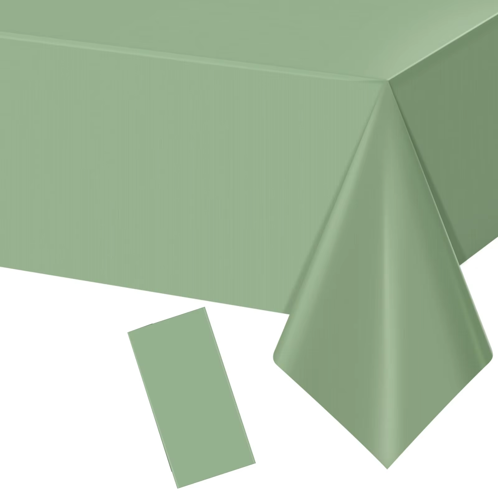 Nappe en plastique vert sauge pour tables rectangulaires, nappe jetable vert clair, couverture de ta
