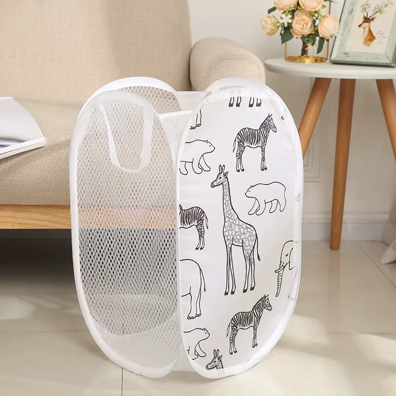 Panier à linge pliable en forme de dessin animé, panier de rangement de grande capacité pour vêtemen