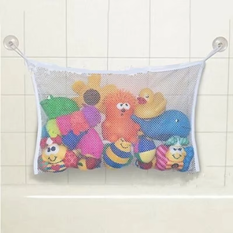 Sac de rangement en filet pour salle de bain avec ventouses puissantes pour jouets de bain et access