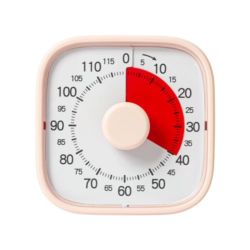 Minuteur visuel de 120 minutes, fonctionnement silencieux, compte à rebours pour l'auto-discipline, 