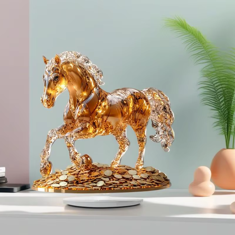 Décoration de cheval en acrylique, design plat 2D, accessoire de table idéal pour la maison, le bure