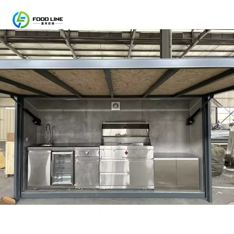 Cuisine extérieure moderne en acier inoxydable sur mesure, barbecue pour les réunions de famille et 