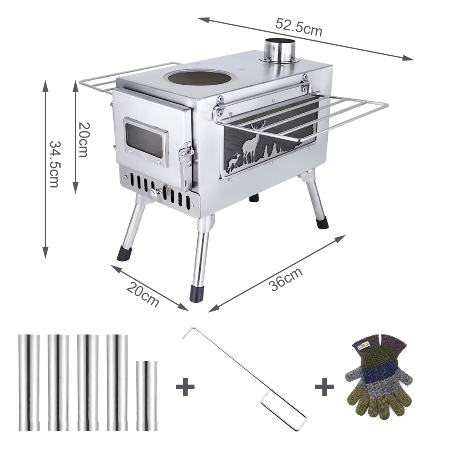 Four à bois de chauffage de jardin, poêle à charbon de bois d'extérieur pliable et Portable, barbecu
