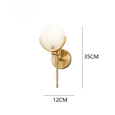 Lampe murale moderne en cuivre et albâtre doré pour salon, chambre, hôtel, lampe de chevet minimalis