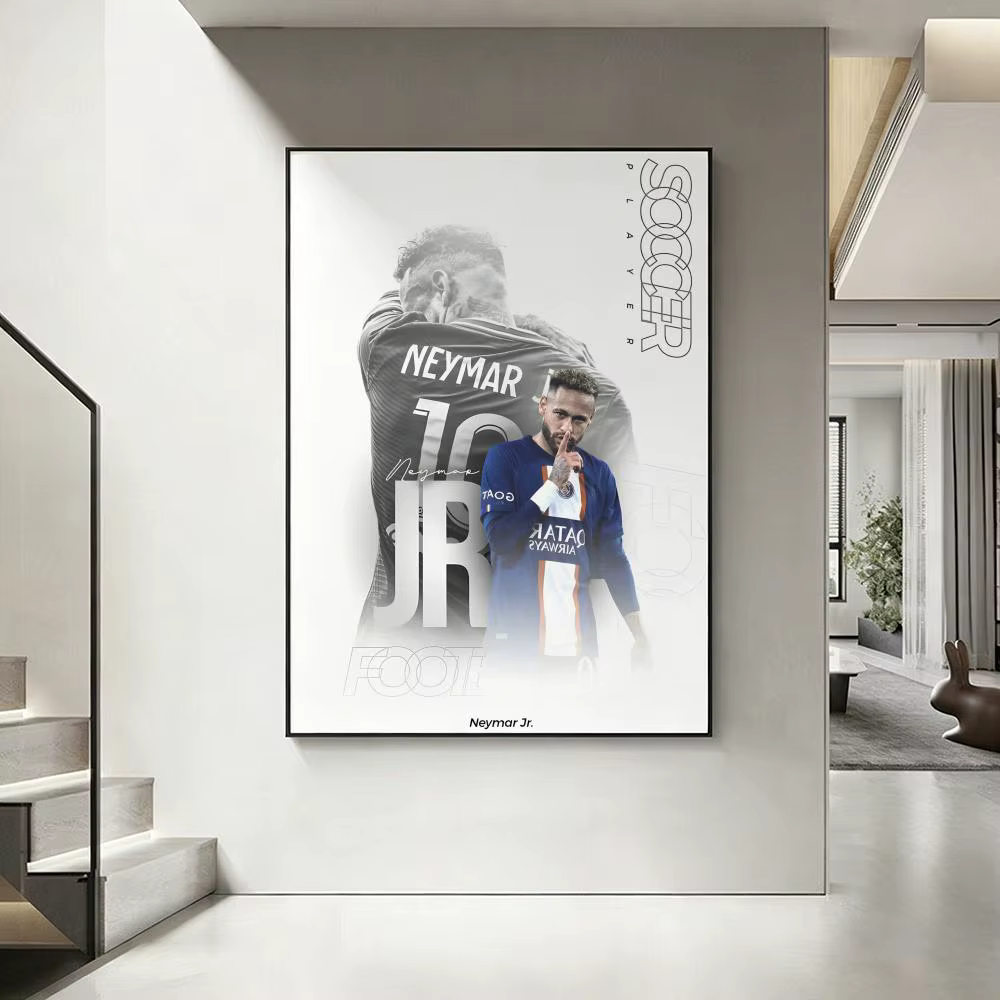 Affiche sportive N-Neymar HD, imperméable, murale autocollante, décoration intérieure (salon, chambr